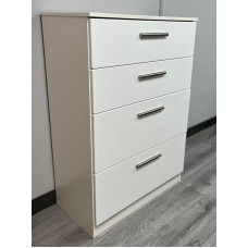 CLEARANCE Knightsbridge White Gloss 4 Drawer Deep Chest