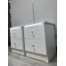 CLEARANCE Pair of Lumiere 2 Drawer Bedsides - White Gloss