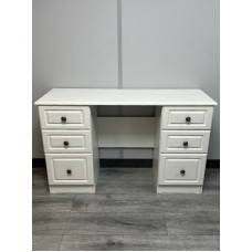 CLEARANCE Pembroke White Ash - 6 Drawer Kneehole