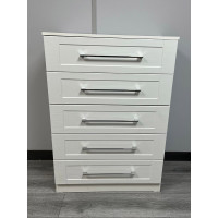 CLEARANCE York 5 Drawer Chest - White Ash