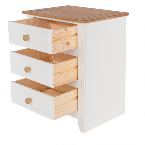 Perth White 3 Drawer Bedside Cabinet Perth White 3 Drawer Bedside Cabinet