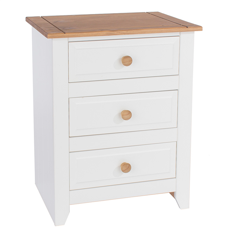 Perth White 3 Drawer Bedside Cabinet Perth White 3 Drawer Bedside Cabinet