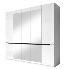 Sapphire White Gloss 5 Door Wardrobe