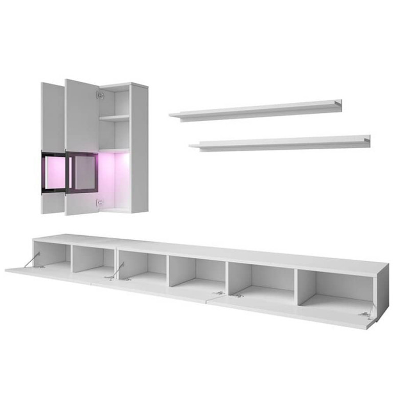 Lagoon Entertainment Unit - White Gloss/White Matt Lagoon Entertainment Unit - White Gloss/White Matt
