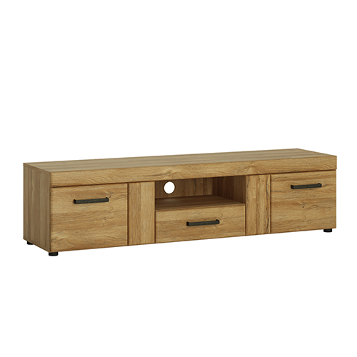 Cortina Oak 2 Door 1 Drawer Wide TV Cabinet