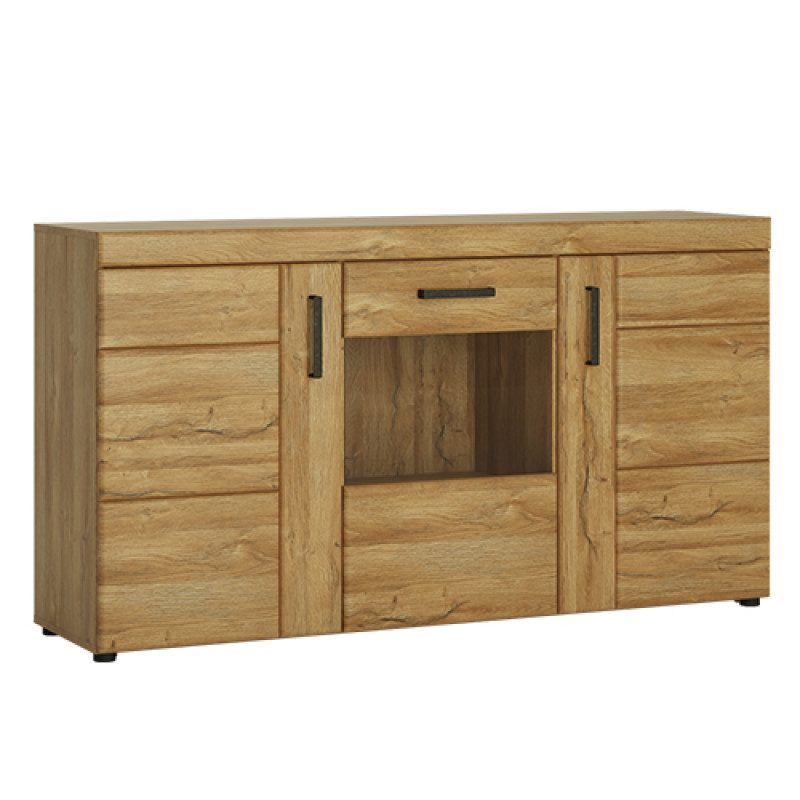 Cortina Oak 3 Door Glazed Sideboard