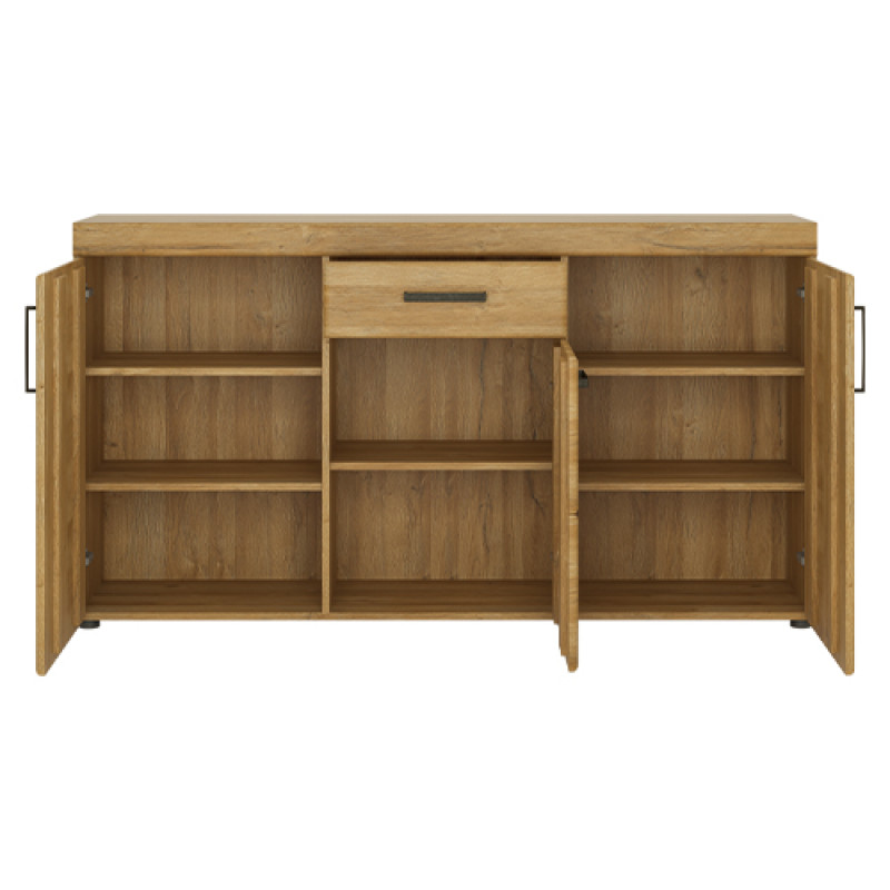 Cortina Oak 3 Door 1 Drawer Sideboard