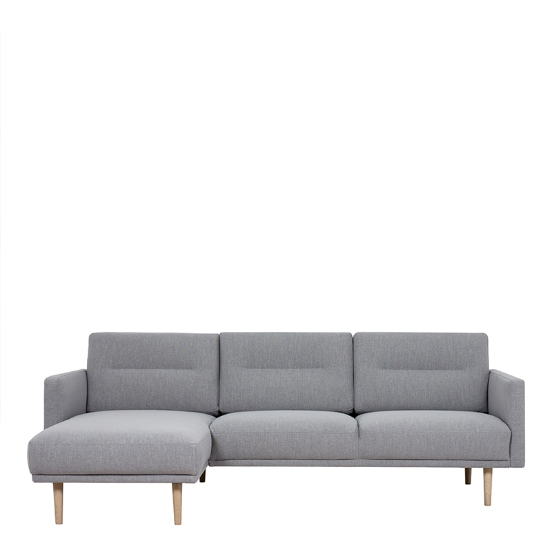 Lavrik (LHF) Chaise Lounge Corner Sofa - Grey Chenielle
