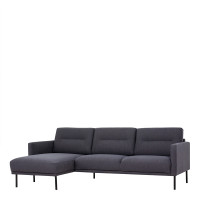 Lavrik (LHF) Chaise Lounge Corner Sofa - Anthracite Chenielle