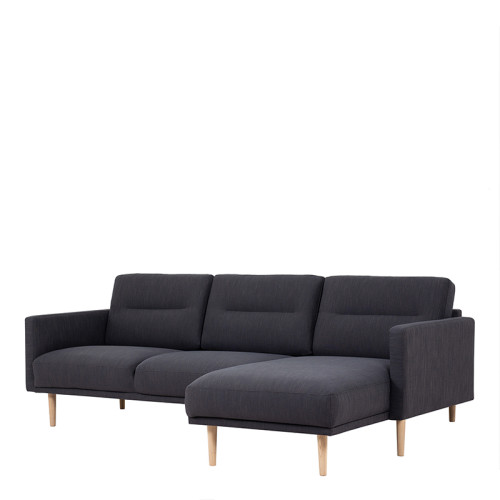 Lavrik (RHF) Chaise Lounge Corner Sofa - Anthracite Chenielle