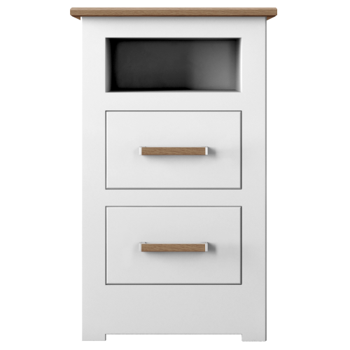 Kensington 2 Drawer Open Shelf Bedside