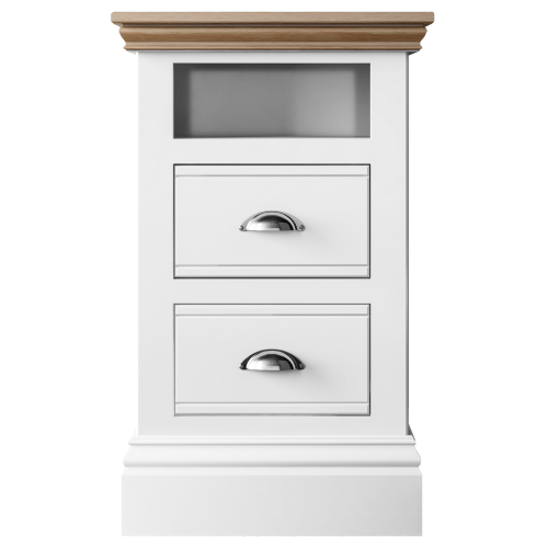 Sandringham 2 Drawer Open Shelf Bedside