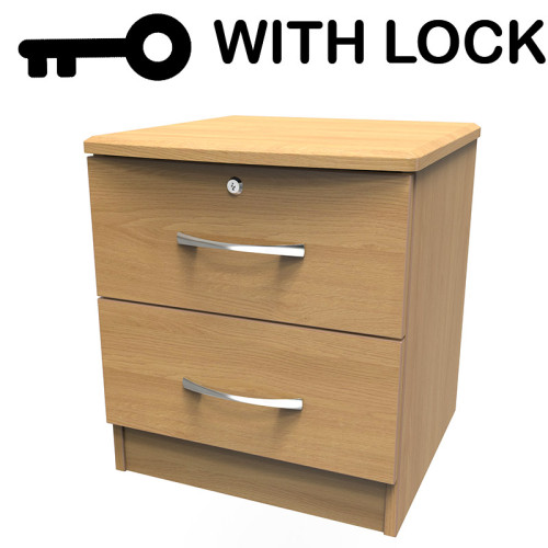 Ruthin 2 Drawer Bedside Cabinet With Lock Ruthin 2 Drawer Bedside Cabinet With Lock