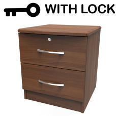 Ruthin 2 Drawer Bedside Cabinet With Lock