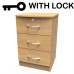 Ruthin 3 Drawer Bedside Cabinet With Lock
