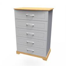 Harlech 5 Drawer Wide Chest