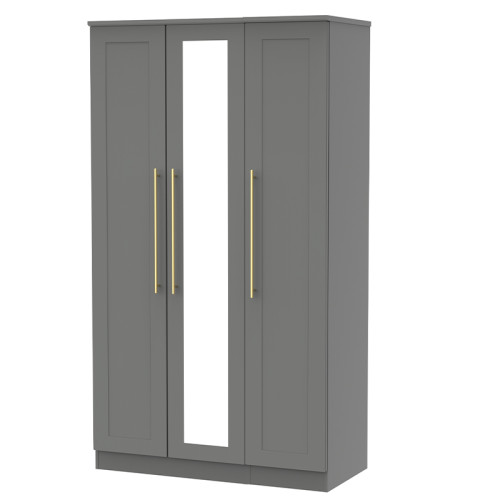 Haworth Tall 3 Door Mirrored Wardrobe