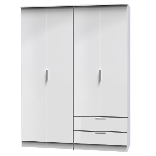 Plymouth 4 Door 2 Drawer Wardrobe