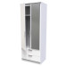Plymouth Tall 2 Drawer Mirrored Wardrobe 
