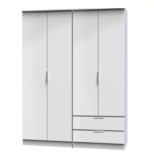 Plymouth Tall 4 Door 2 Drawer Wardrobe 
