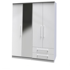 Worcester 4 Door 2 Drawer Mirrored Wardrobe