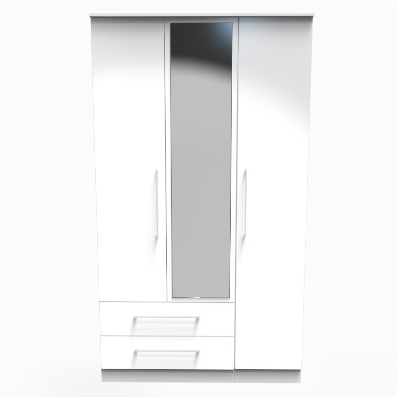 Worcester Tall 3 Door 2 Drawer Mirrored Wardrobe