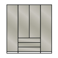 Monaco 200cm Drawer Wardrobe