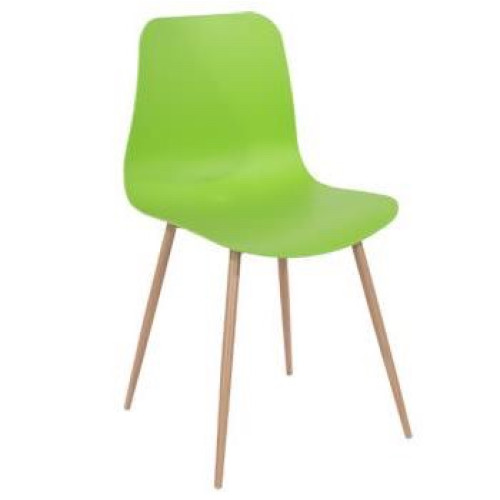 Metro Plastic Chair with Metal Legs Green