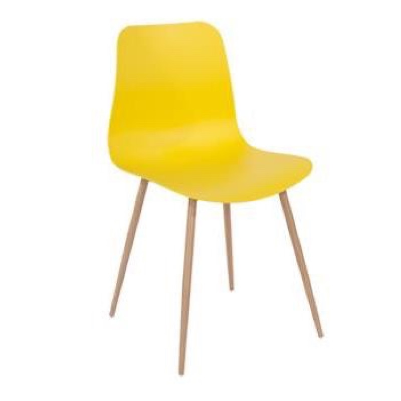 Metro Plastic Chair with Metal Legs White