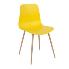 Metro Plastic Chair with Metal Legs Yellow