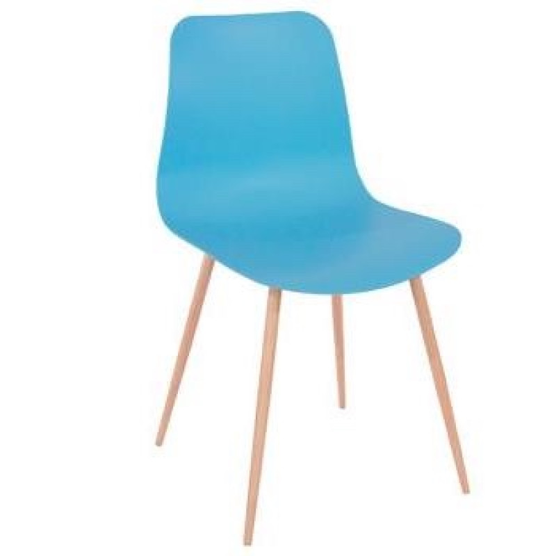 Metro Plastic Chair with Metal Legs Yellow