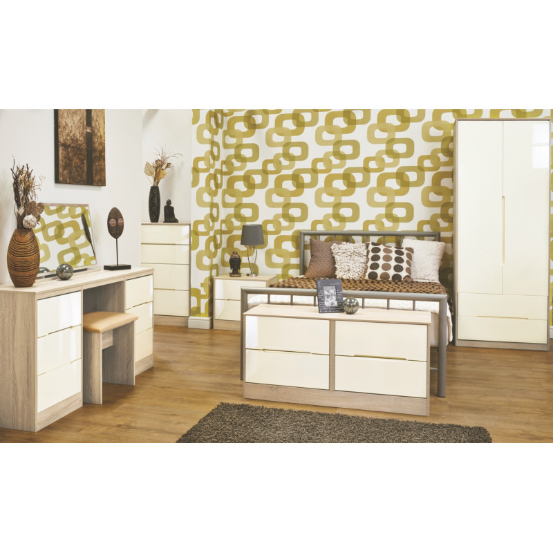 Monaco Tall 2 Door Mirror Wardrobe