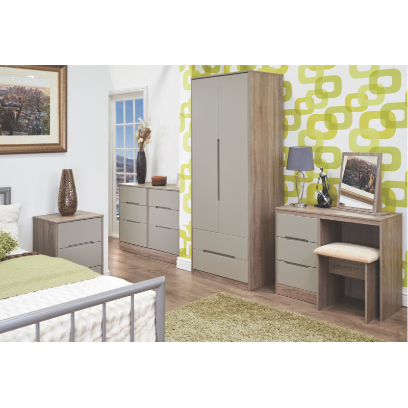 Monaco Tall 2 Door Mirror Wardrobe