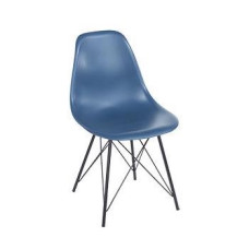 York Plastic Chair with Metal Legs Navy Blue