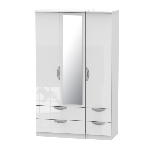 Camden 3 Door 4 Drawer Mirror Wardrobe