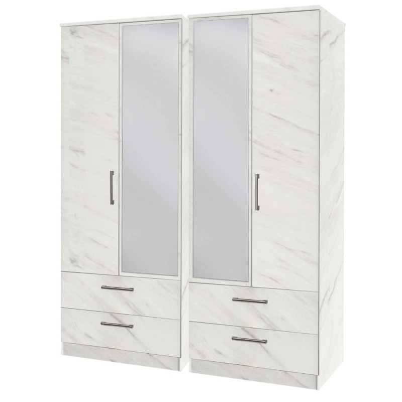 Destiny 4 Door 4 Drawer Mirrored Wardrobe Destiny 4 Door 4 Drawer Mirrored Wardrobe