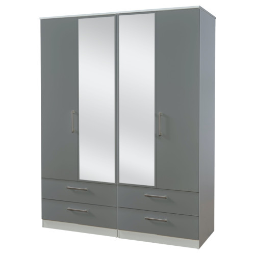Destiny 4 Door 4 Drawer Mirrored Wardrobe Destiny 4 Door 4 Drawer Mirrored Wardrobe