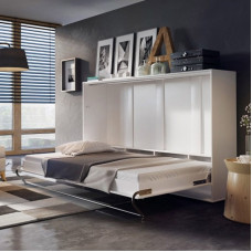 Lune White Gloss Horizontal Bedframe from
