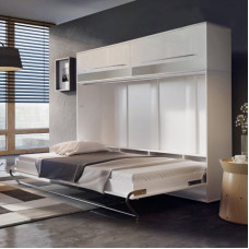 Lune White Gloss Storage Horizontal Bedframe from