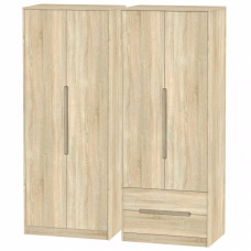 Monaco Tall 4 Door 2 Drawer Wardrobe