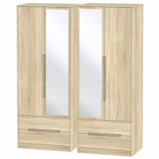 Monaco Tall 4 Door 4 Drawer Mirror Wardrobe