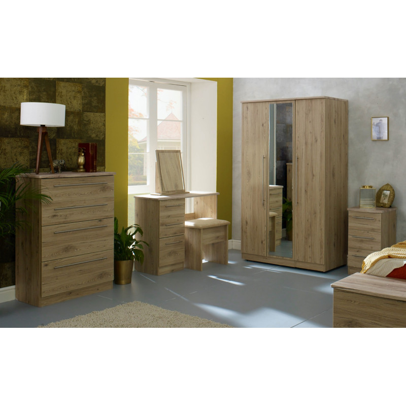 Sherwood Tall 3 Door 2 Small Drawers Wardrobe