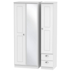 Victoria Tall 3 Door 2 Small Drawer Mirror Wardrobe