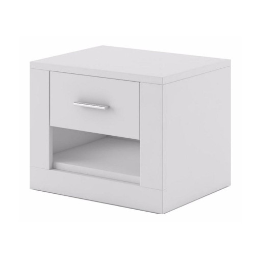White Matt 1 Drawer Bedside