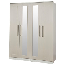 York Tall 4 Door Mirrored Wardrobe