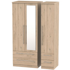 Sherwood 3 Door 4 Drawer Mirrored Wardrobe