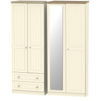 Vienna Standard 4 Door 2 Drawer Mirror Wardrobe