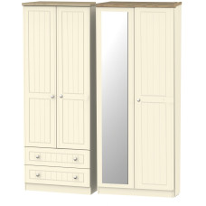 Vienna Standard 4 Door 2 Drawer Mirrored Wardrobe