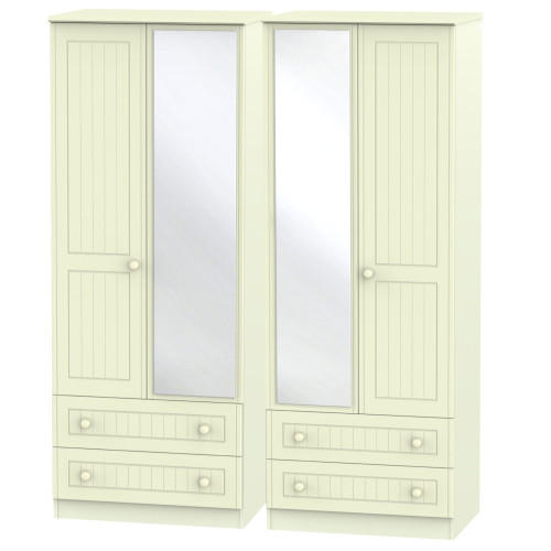 Warwick Tall 4 Door 4 Drawer Mirrored Wardrobe