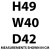 H49 x W40 x D42cm 